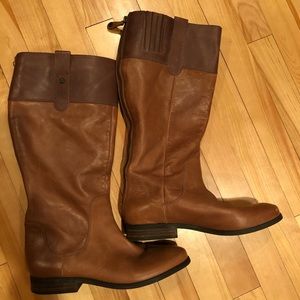 Isaac Mizrahi Two-Tone Leather Riding Boots size 9